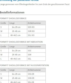 Schulterorthese Össur Formfit Shoulder Brace mit Außenrotationspolster
